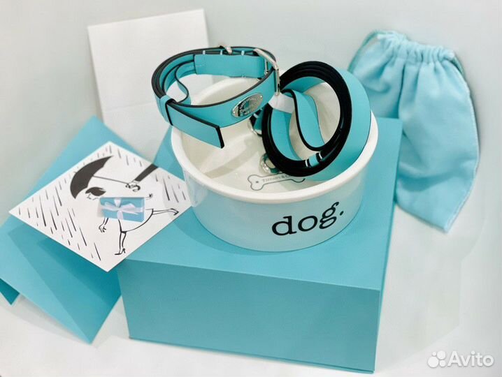 Миска, ошейник и поводок для собак Tiffany & co