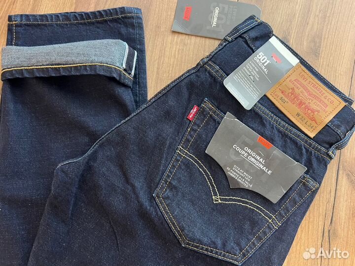 Levis 501 индиго W32 L34 оригинал селвидж