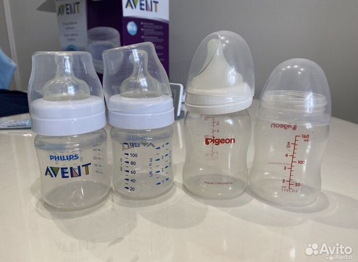 Бутылочки рожки dr brown, avent, pigeon