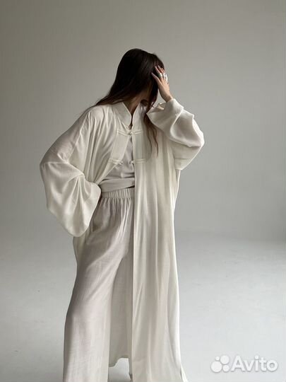 Платье-кимоно шелковое макси в китайском стиле