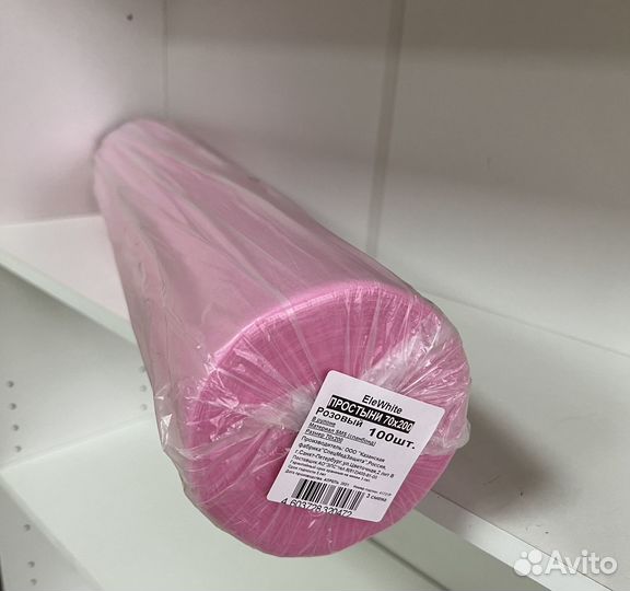 Простыни 70*200 в рулоне розовый Standart (100 шт)