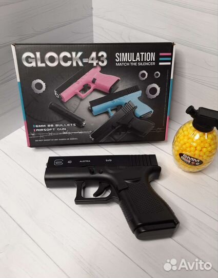 Детский пистолет металлический Glock43