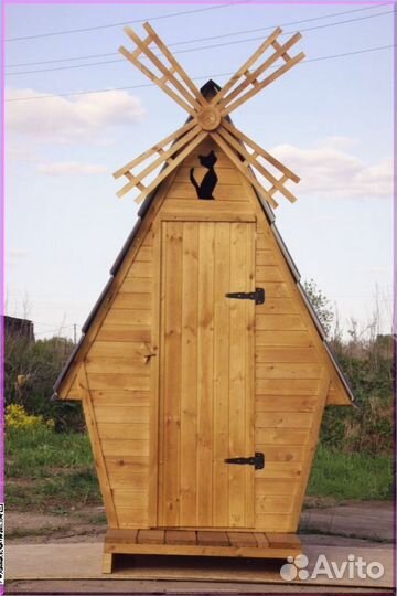 Дачный туалет с кошкой тно 075