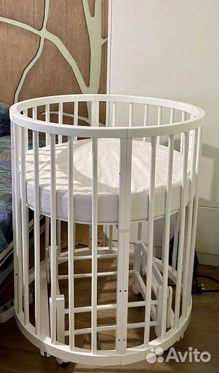 Матрас детский круглый 73х73 + 2 новые простыни