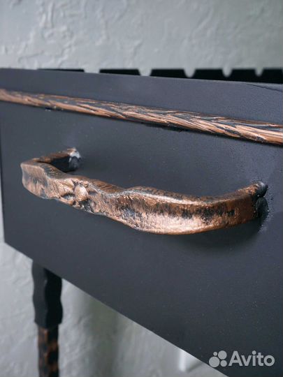 Мангал разборный кованый 70 см / с дровницей