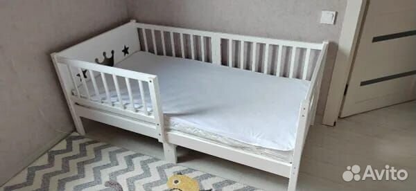 Кроватка из массива с бортиком от 2х лет Лисенок