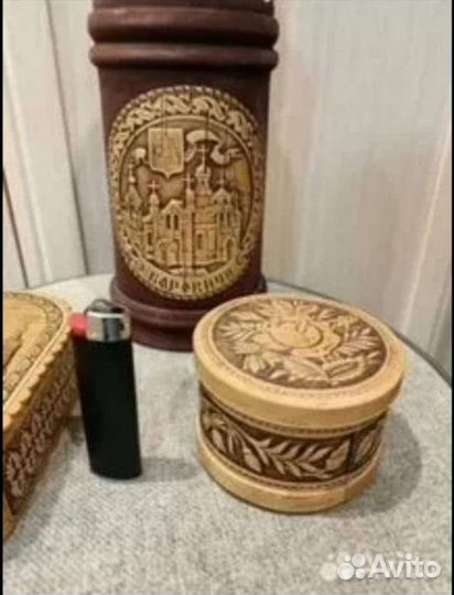 Шкатулки из бересты.Ручная работа.Цена за все