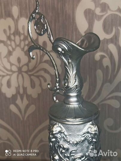 Декантер для вина, винтаж, олово