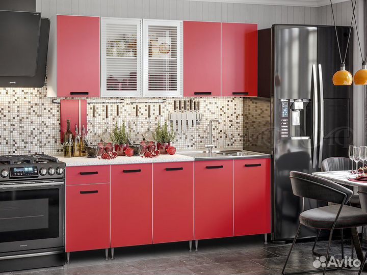 Кухня Рио-1 красная 2,0 метра