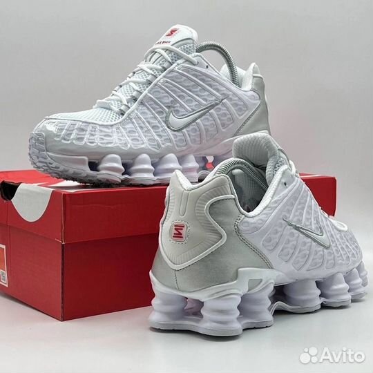 Кроссовки Nike Shox TL женские мужские белые