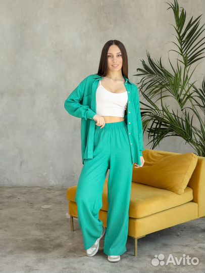 Льняной костюм женский 42-44, 46-48