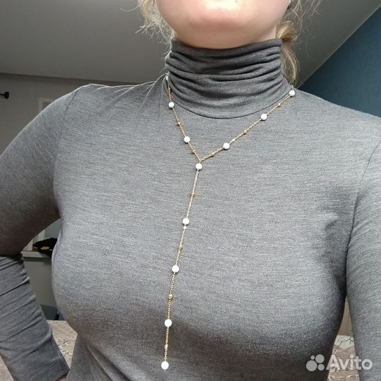 Колье галстук с ларимаром