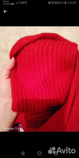 Шапка с шарфом из ангорки