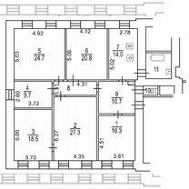 6-к. квартира, 154,6 м², 4/4 эт.