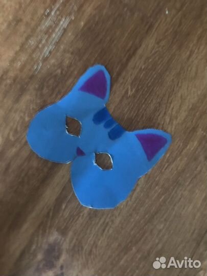 Маска для квадробики, синий кот