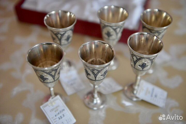 Рюмки серебряные «Кубачи» новые