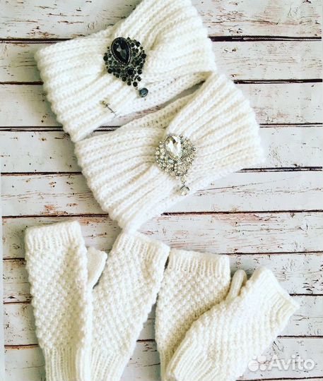 Повязка-тюрбан и митенки