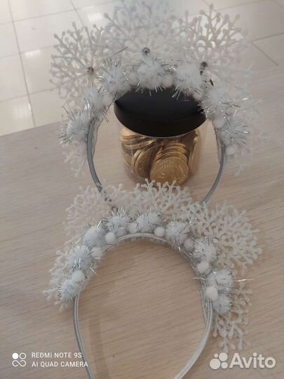 Ободок резинки снежинка