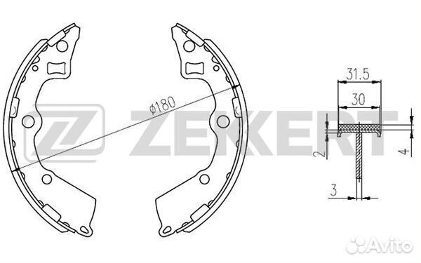 Zekkert BK-4258 Колодки тормозные барабанные