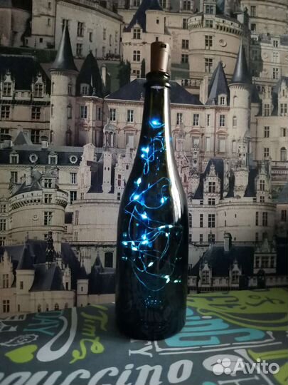 Подарочная бутылка с гирляндой