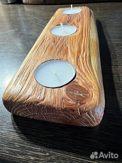 Подсвечник из можжевельника