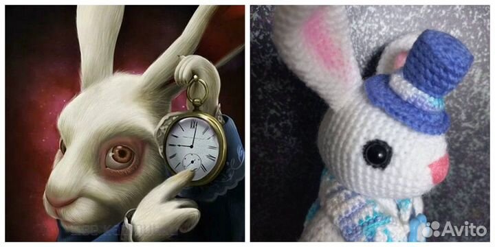 Игрушка ручной работы Белый Кролик