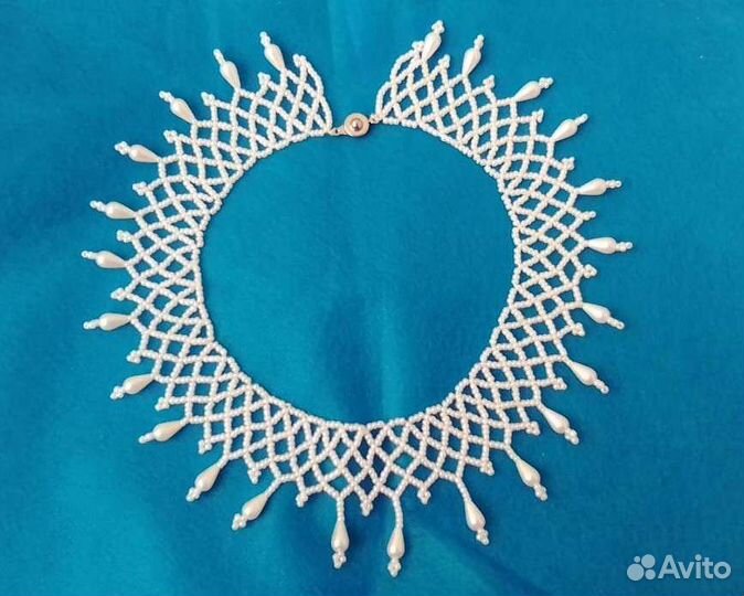 Колье-воротник из бисера.Поделка.Школьная форма