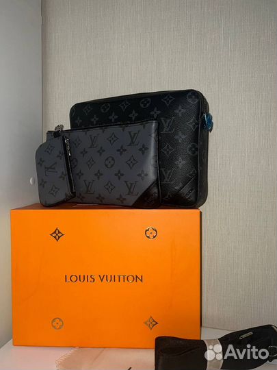 Мужская кожаная сумка TrioMessenger Louis Vuitton