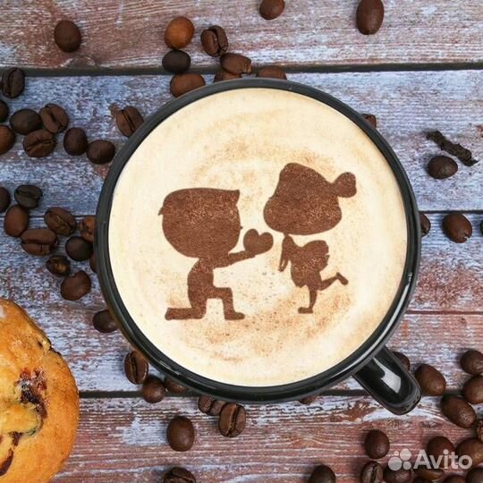 Трафарет для кофе и выпечки любой рисунок