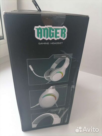 Наушники игровые Anger,с микроф, проводные, нов