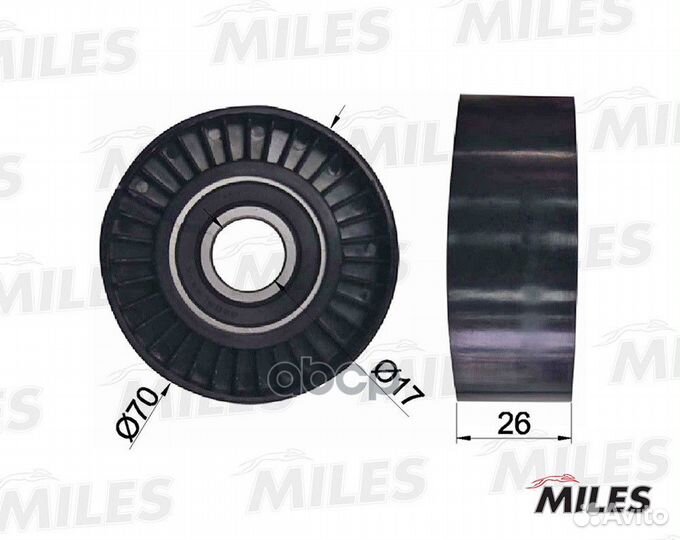 Ролик поликлинового ремня натяжной AG03012 Miles