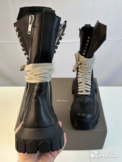 Rick Owens Bozo Tractor Lace Up Combat Black 10US