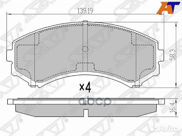 Колодки тормозные перед mitsubishi pajero 99- S