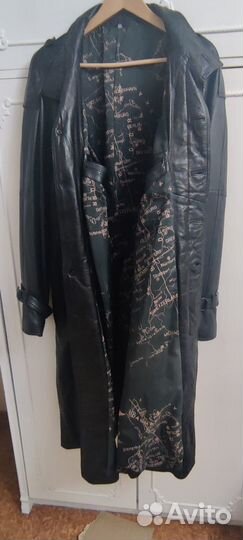 Кожаный плащ мужской