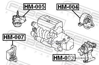 Опора двигателя передняя honda civic 2001-2006