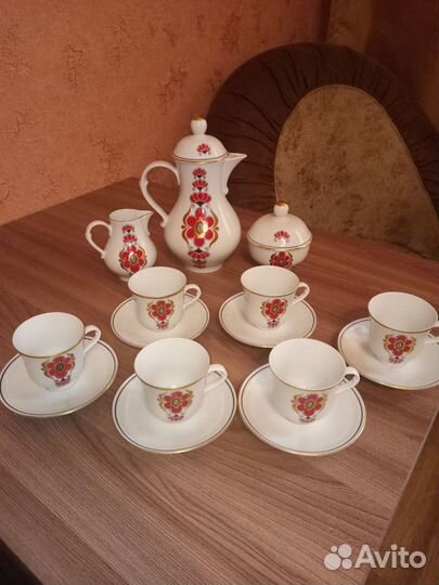 Кофейный сервиз костяной фарфор freiberger фрайбер