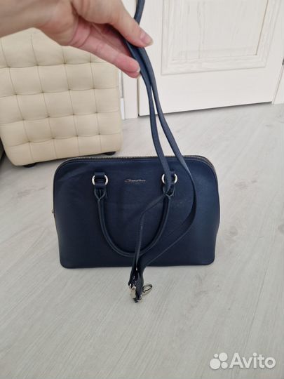 Сумка женская кожаная синяя