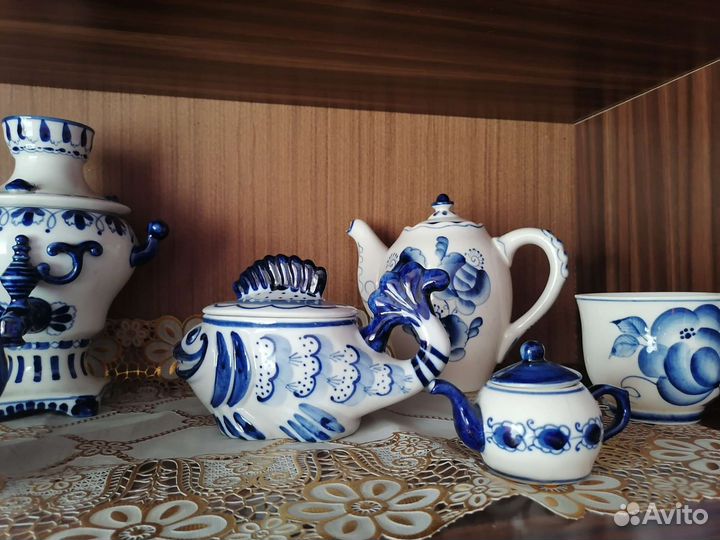 Чайный сервиз СССР новый гжель 3с