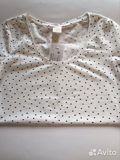 Футболка в горошек из хлопка H&M новая