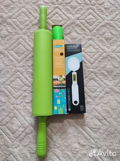 Силиконовый коврик для теста, скалка, весы