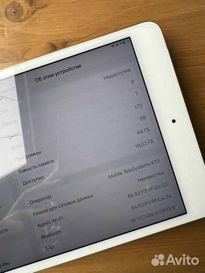 iPad mini 4 cellular 64gb