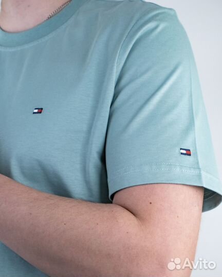 Футболка Tommy Hilfiger (4675) (XXL, Бирюзовый)