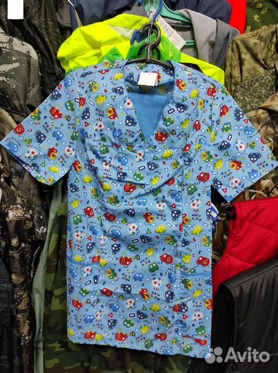 Костюм Медицинский Женский Синий Принт