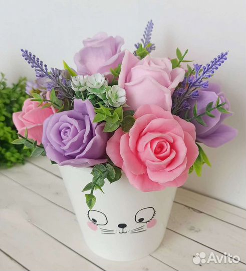 Букет из мыльных роз