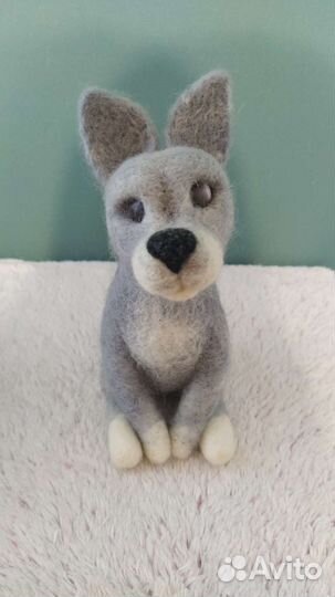 Волк игрушка ручной работы, из шерсти