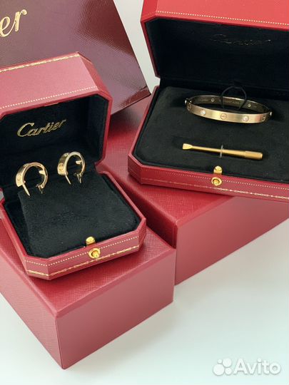Золотые серьги Cartier Love