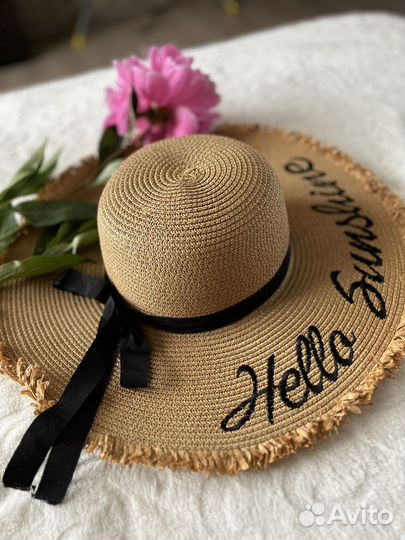 Соломенная шляпа женская коричнеый