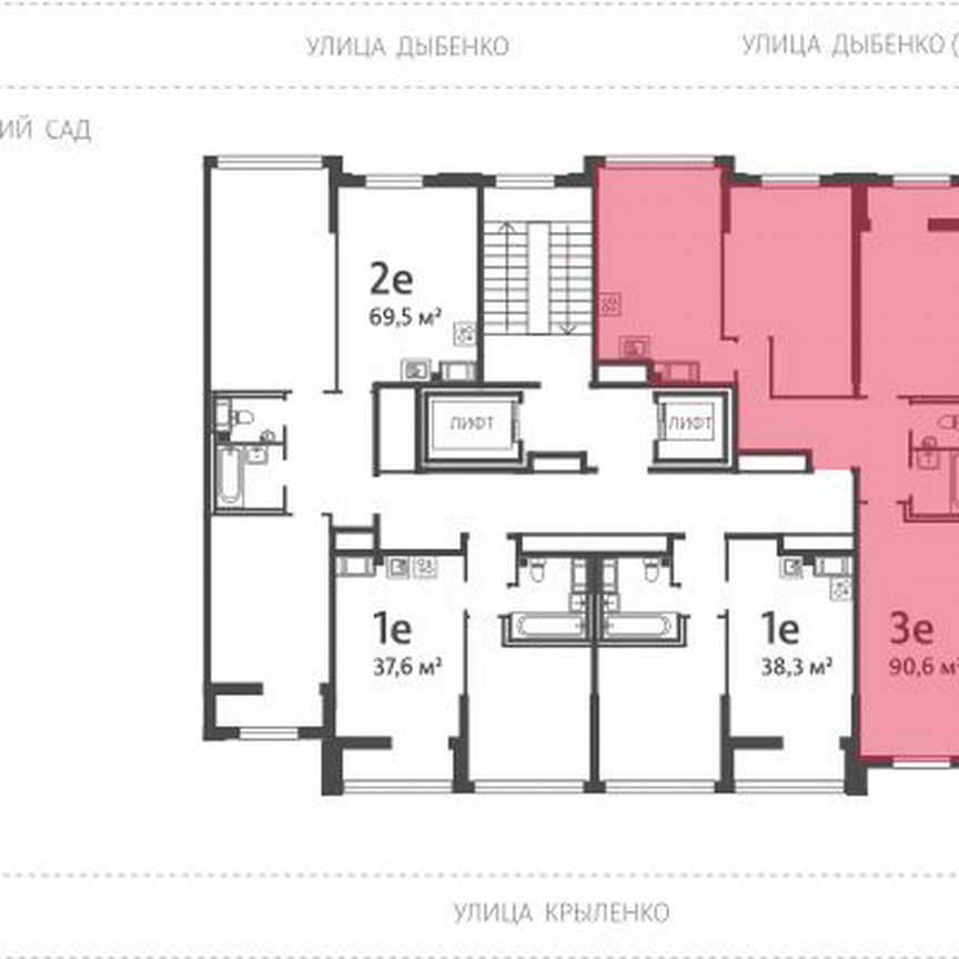 3-к. квартира, 89,9 м², 6/15 эт.