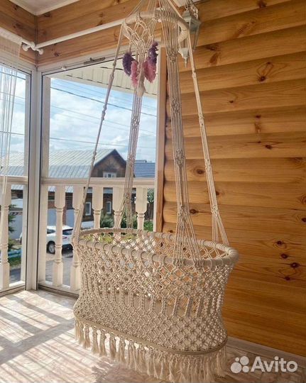 Детская люлька колыбель плетеная