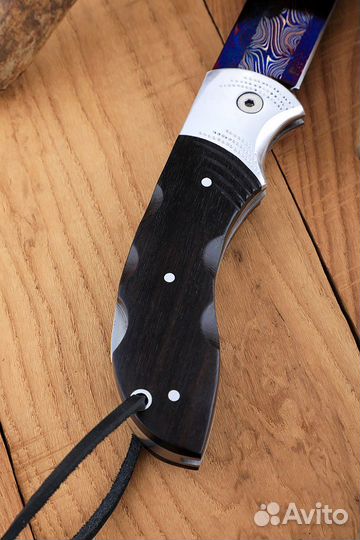 Нож складной Филин дамаск торцевой с воронением че